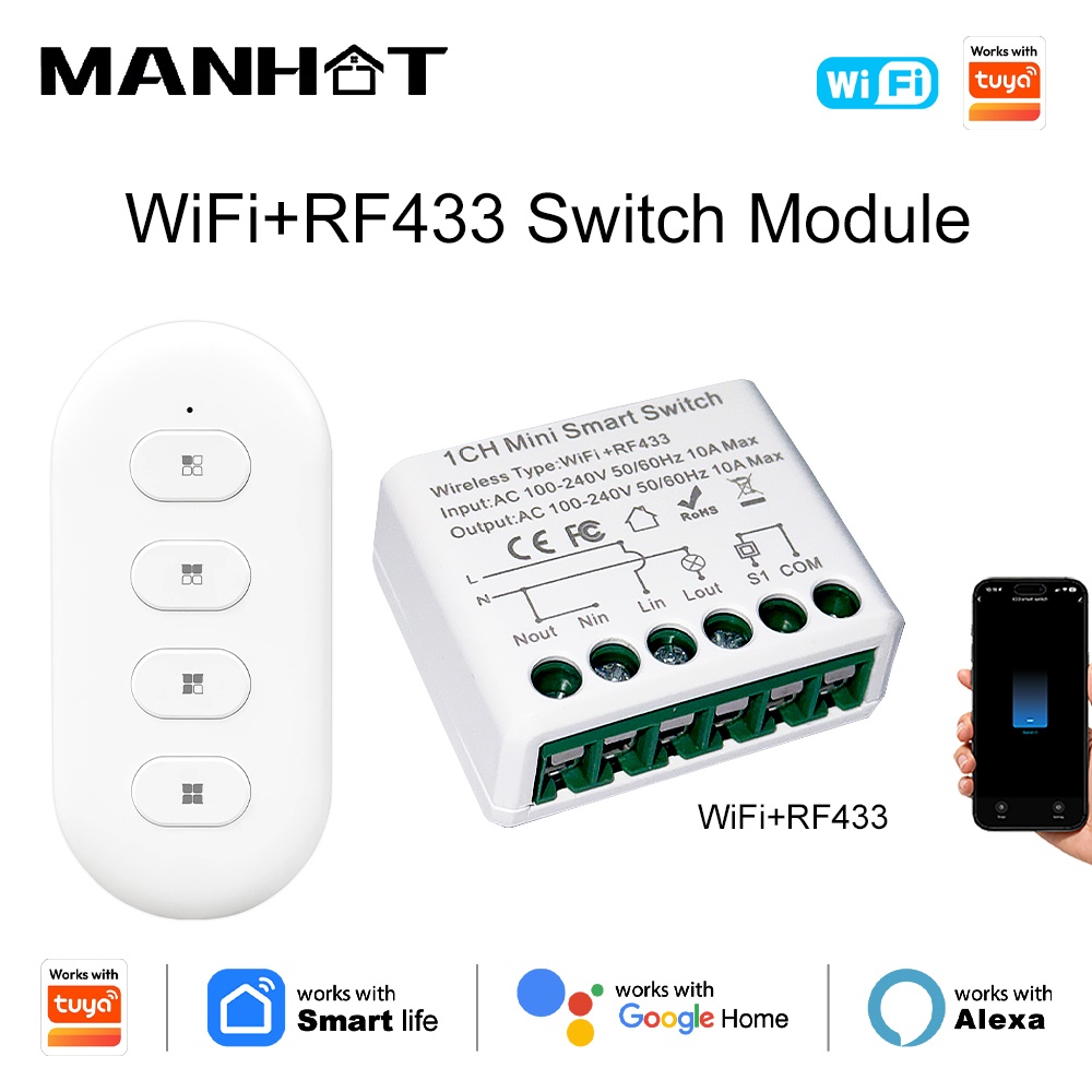 Smart Home Automation Diy - Inteligentne przełączniki światła Tuya WIFI 10A
