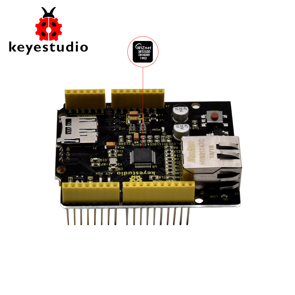 Ethernet Module W5500 - Keyestudio W5500 Ethernet Shield Karta rozszerzeń