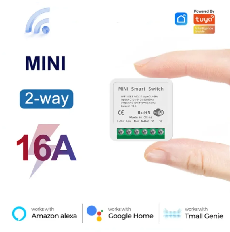 Home Automation Technology - Mini Przełącznik WiFi 16A Aplikacja Smart