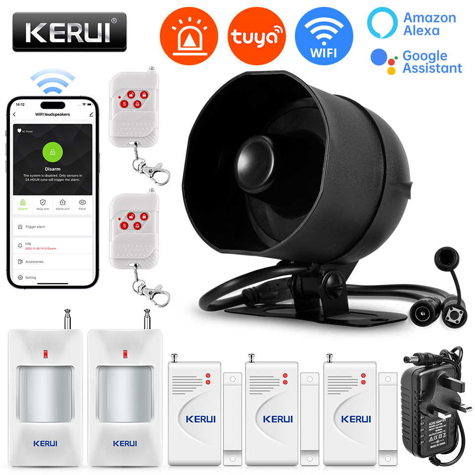 Smart Home Automation Diy - KERUI 120db syrena alarmowa WiFi Tuya