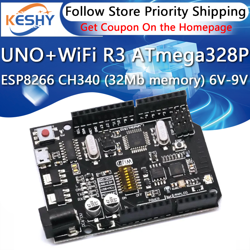 UNO + WiFi R3 ATmega328P + ESP – Esp8266 Nodemcu Board recenzja i cena